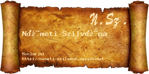 Németi Szilvána névjegykártya